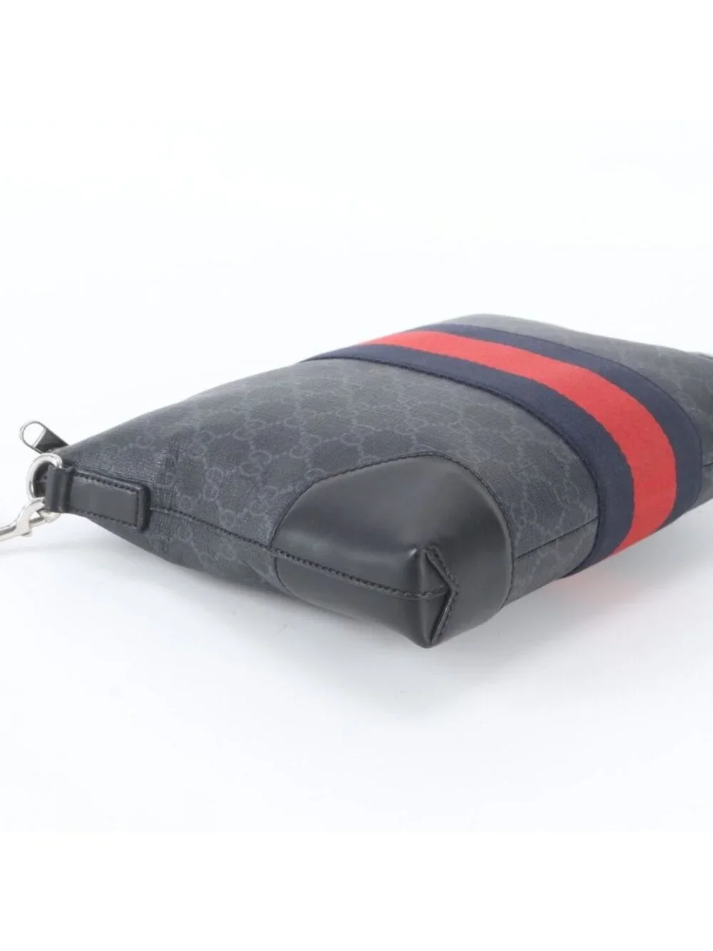Gucci GG Supreme Sherry Line Leather Clutch Pouch Business